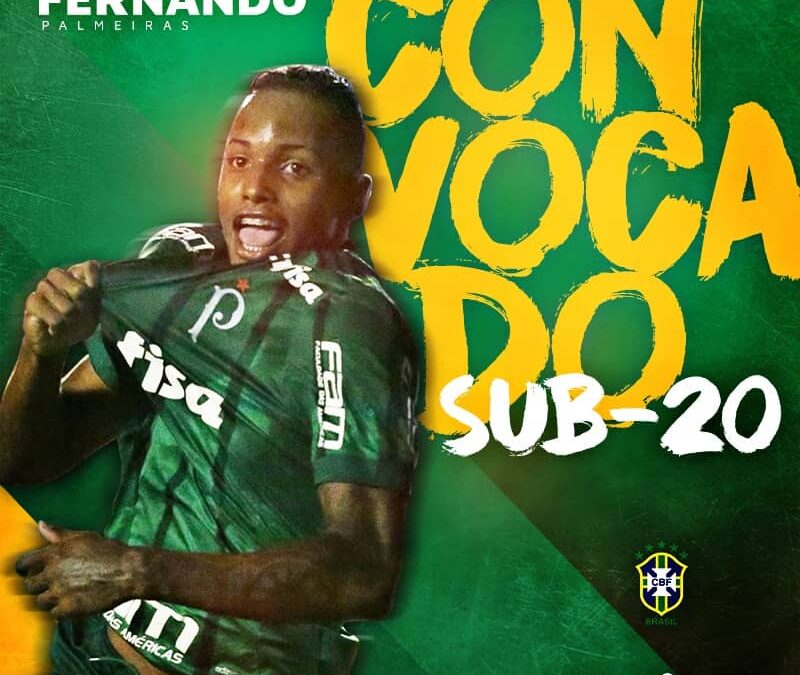 Fernando, atacante do Palmeiras, é convocado para amistosos da Seleção Brasileira Sub-20
