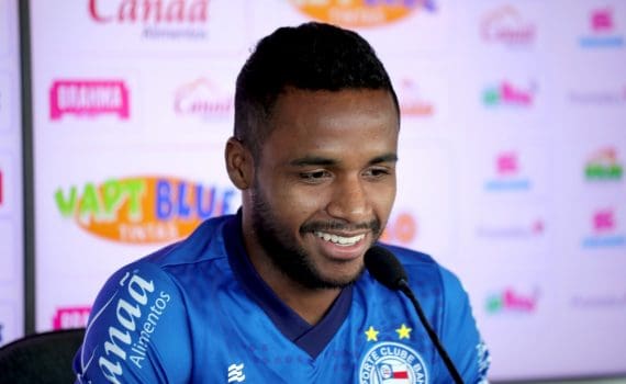 Destaque da primeira partida contra o CRB, Élber concede entrevista coletiva no Bahia