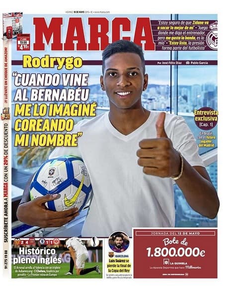 Rodrygo é capa do Marca em edição que traz entrevista exclusiva com o atacante