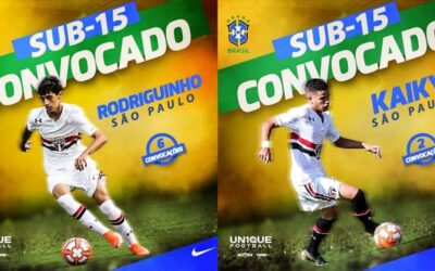 Dupla do São Paulo, Kaiky e Rodriguinho são convocados para a Seleção Brasileira Sub-15