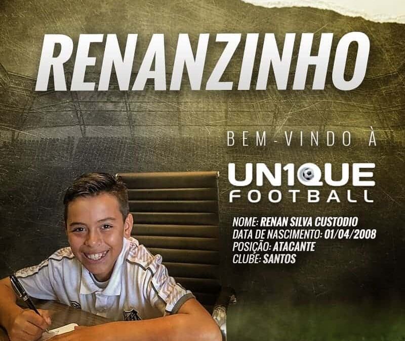 Renanzinho, atleta do Santos Sub-11, é o novo cliente da Un1que Football