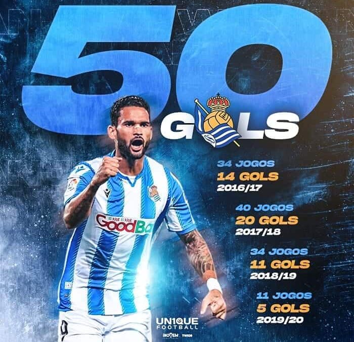 Willian José atinge marca de 50 gols pela Real Sociedad