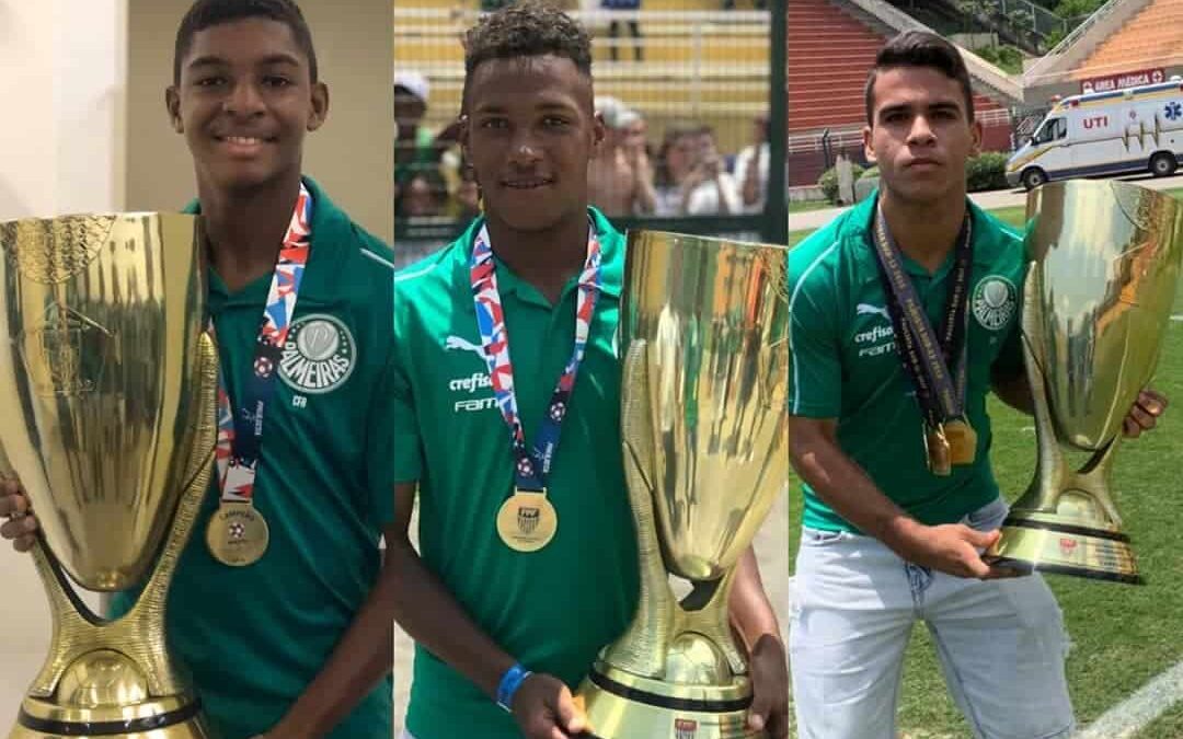 Luis Guilherme, Caio e Athos comemoram título do Paulista Sub-15 pelo Palmeiras