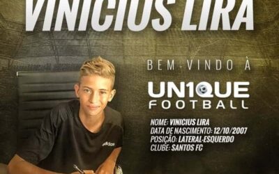 Vinicius Lira, lateral-esquerdo do Santos, é o novo cliente da Un1que Football