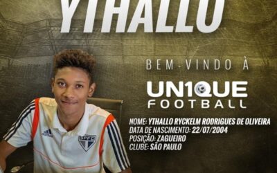 Ythallo, atleta do São Paulo Sub-15, é o novo cliente da Un1que Football