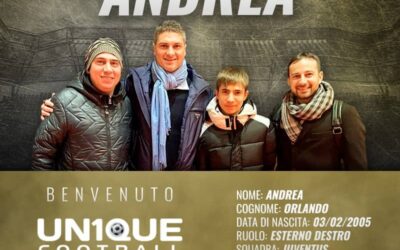 Andrea, atacante da Juventus, é o novo cliente da Un1que Football