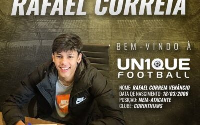 Rafael Correia, meia-atacante do Corinthians Sub-15, é o novo cliente da Un1que Football
