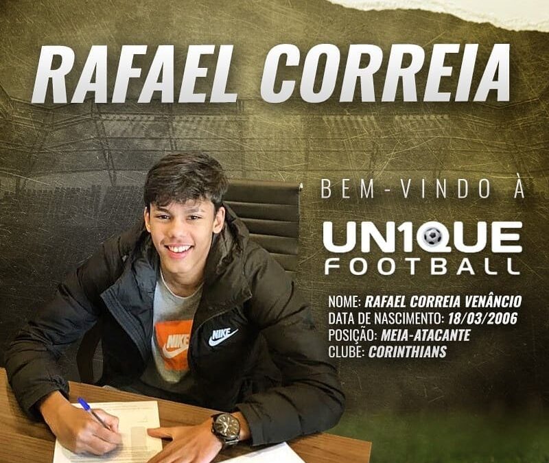 Rafael Correia, meia-atacante do Corinthians Sub-15, é o novo cliente da Un1que Football