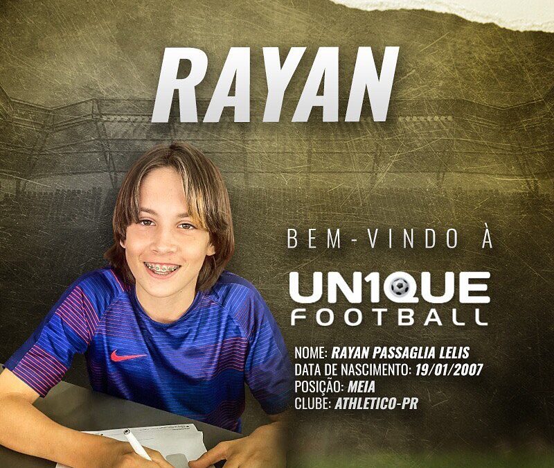 Rayan, meia do Athletico Paranaense sub-13, é o novo cliente da Un1que Football