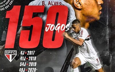 Zagueiro Bruno Alves completa 150 partidas pelo São Paulo com goleada