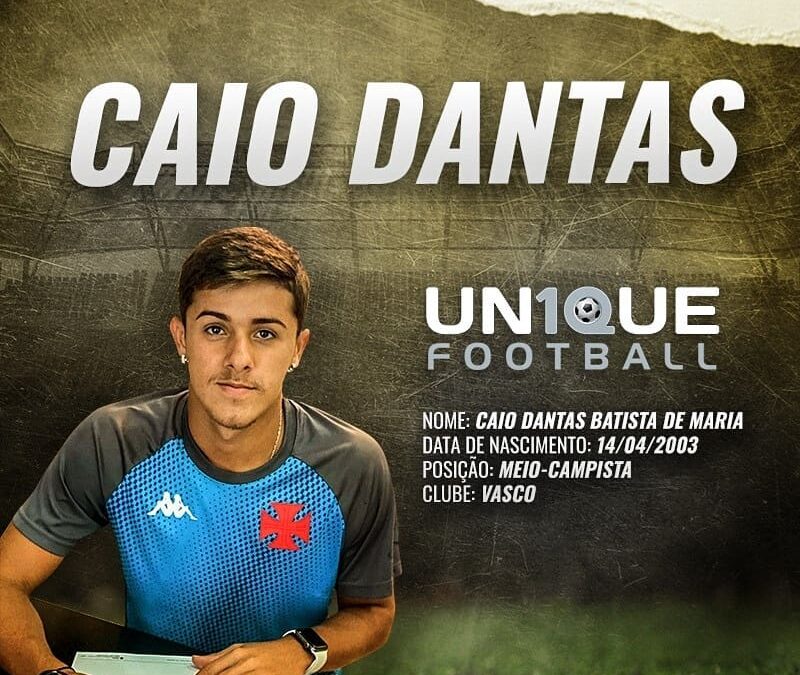 Caio Dantas, meio-campista do Vasco Sub-20, é o novo cliente da Un1que Football