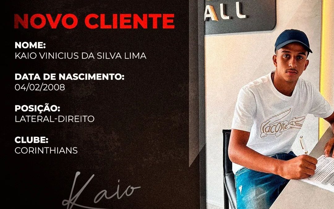 Kaio, lateral-direito do Corinthians, de 15 anos, é o novo cliente da Un1que Football
