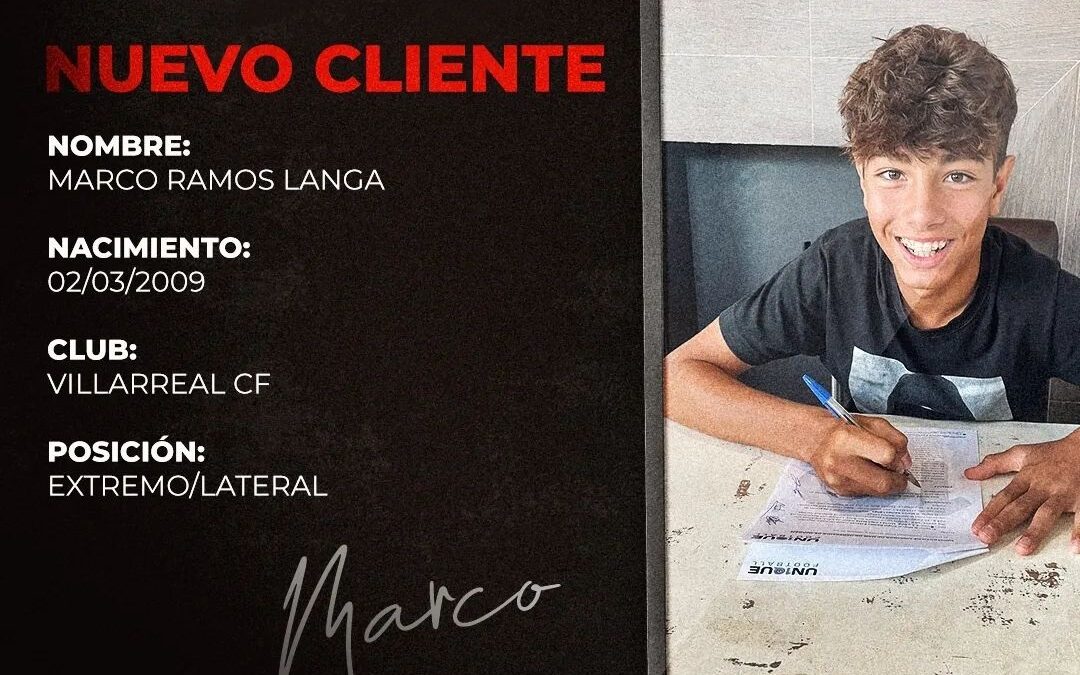 Marco, atleta do Villarreal Sub-14, é o novo cliente da Un1que Football