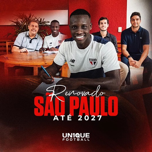 Iba Ly renova contrato com o São Paulo até 2027