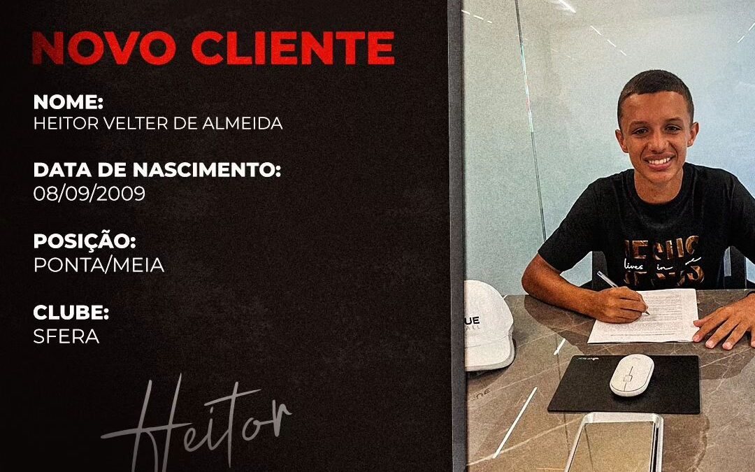 Heitor, atleta do Sfera, de 14 anos, é o novo cliente da Un1que Football