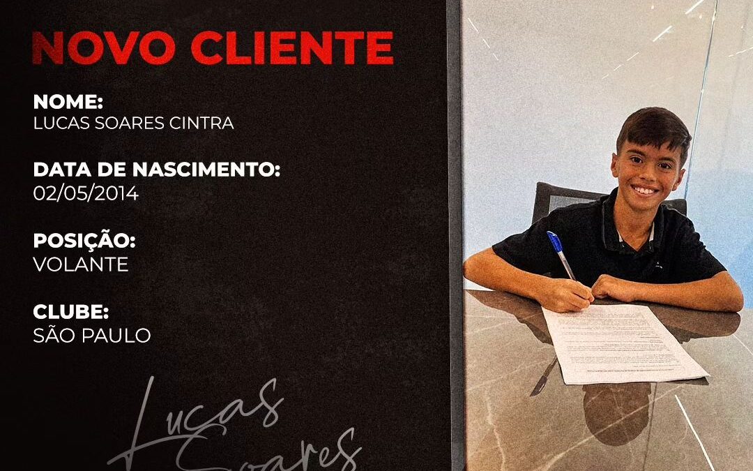 Lucas Soares, atleta do São Paulo Sub-10, é o novo cliente da Un1que Football