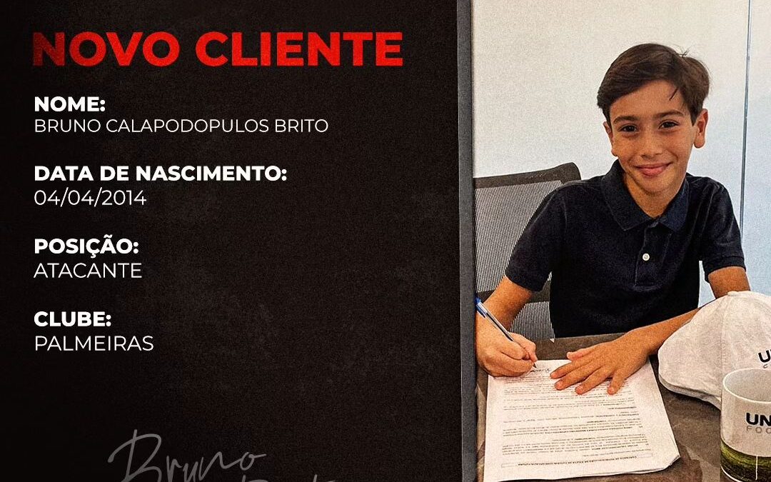 Bruno Brito, atleta do Palmeiras Sub-10, é o novo cliente da Un1que Football.