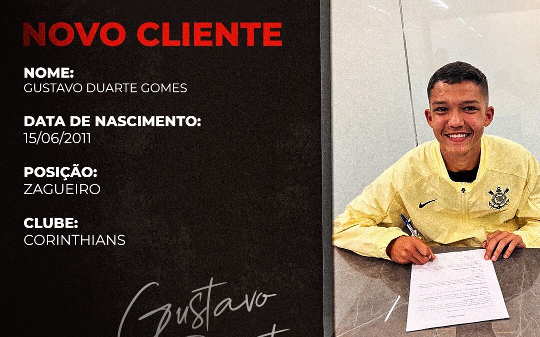 Gustavo Duarte, zagueiro do Corinthians sub-14, é o novo cliente da Un1que Football