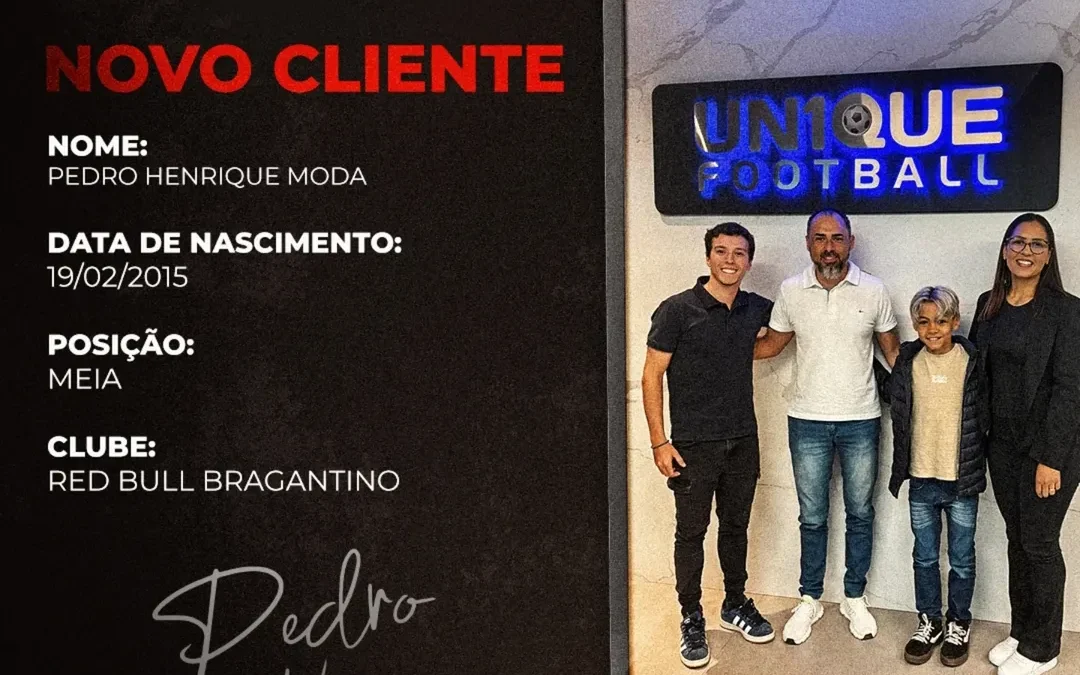 Pedro Henrique, meia do Red Bull Bragantino Sub-10, é o novo cliente da Un1que Football