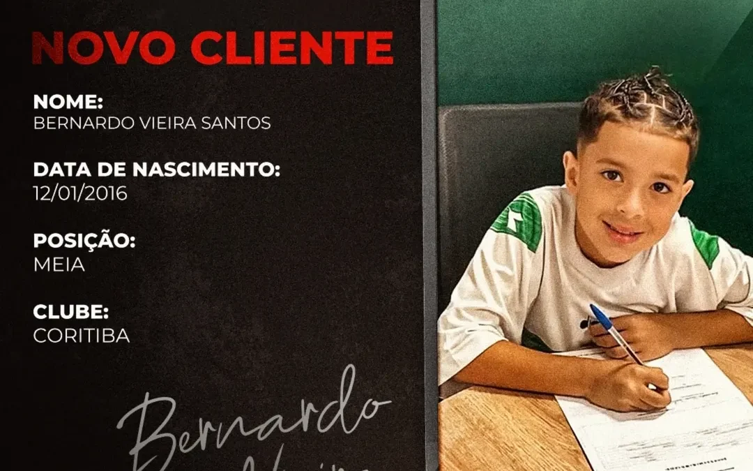 Bernardo Vieira, meia do Coritiba Sub-9, é o novo cliente da Un1que Football