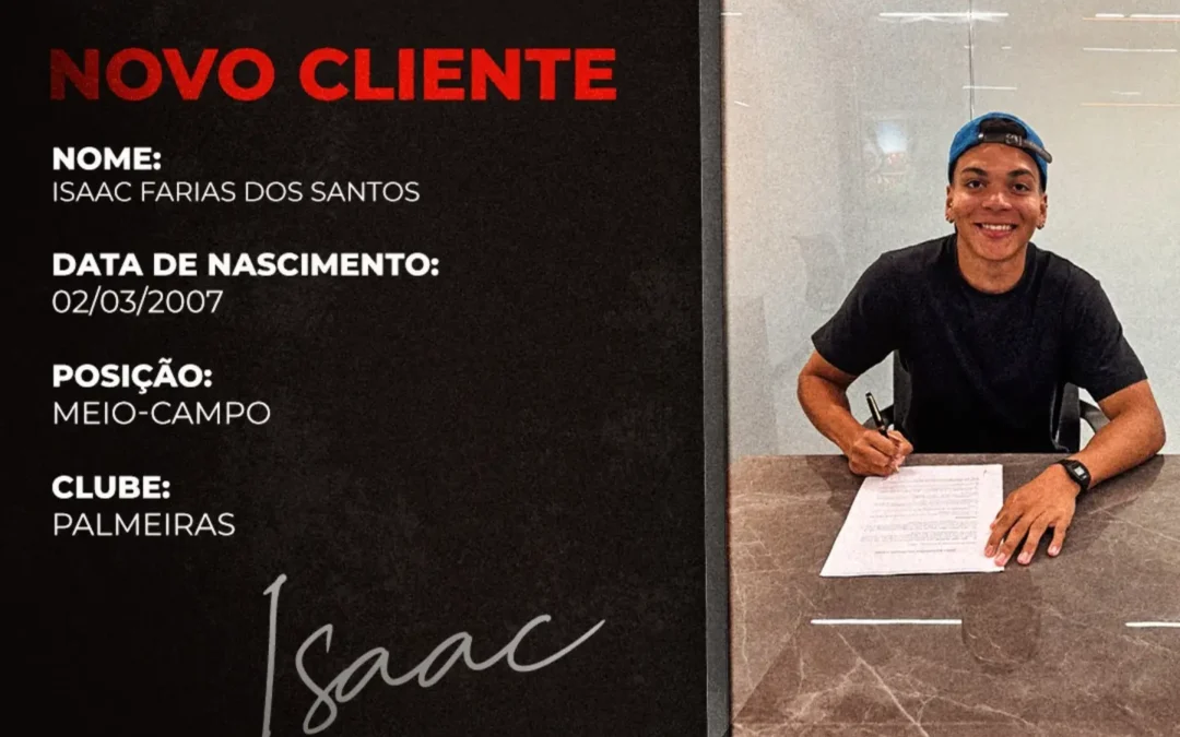 Isaac, meio-campista do Palmeiras Sub-20, é o novo cliente da Un1que Football
