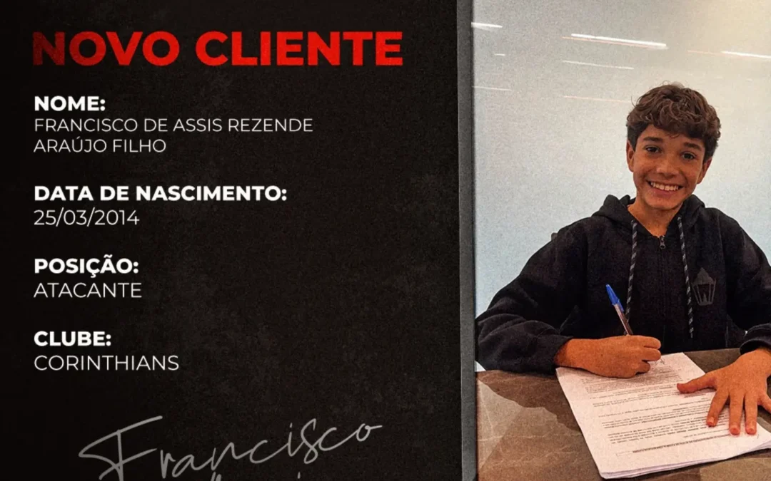 Francisco Araújo, atacante do Corinthians Sub-12, é o novo cliente da Un1que Football
